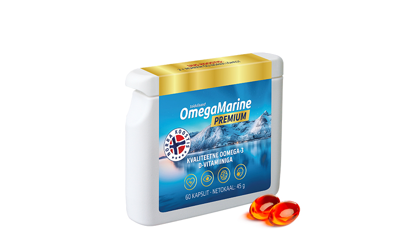 Natural Pharmaceuticals OmegaMarine™ Premium Norrast pärit pakend